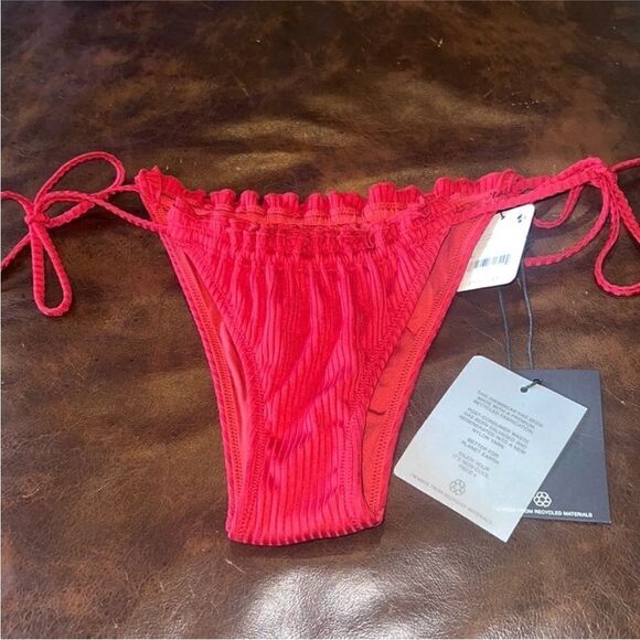 Free People x It's Now Cool The Frill Tie Eco Bikini Bottoms M - Picture 3 of 5